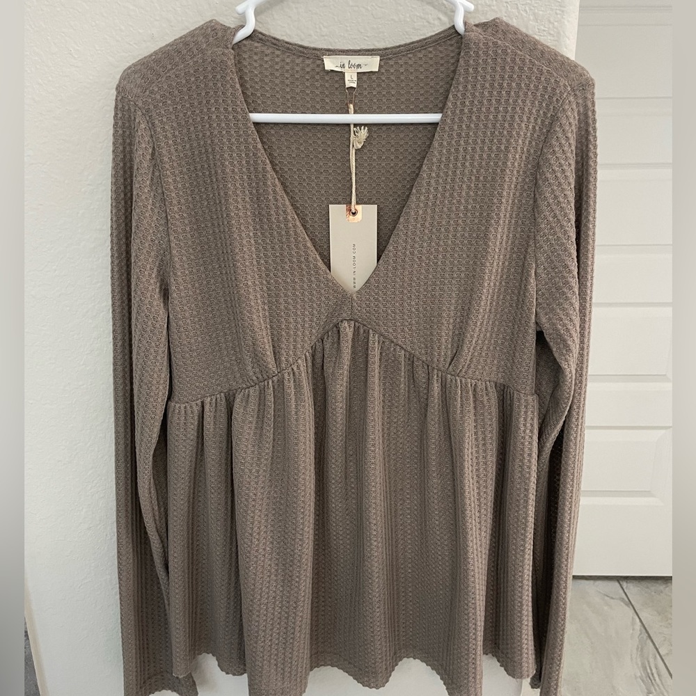 Taupe Blouse - NWT - size L